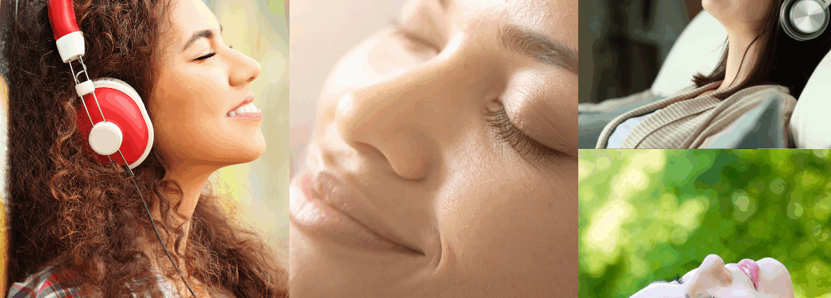 Binaurale Beats Entspannte Frau